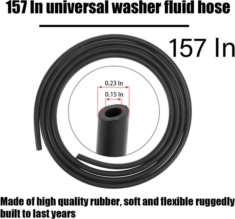 Osilly Windshield Washer Hose Kit, 4 Meter Wash Fluid Tubing with 12 Pcs Hose Connectors, Compatible with Most Car Water Nozzles Installation, Universal Auto Replacement Parts - Image 3